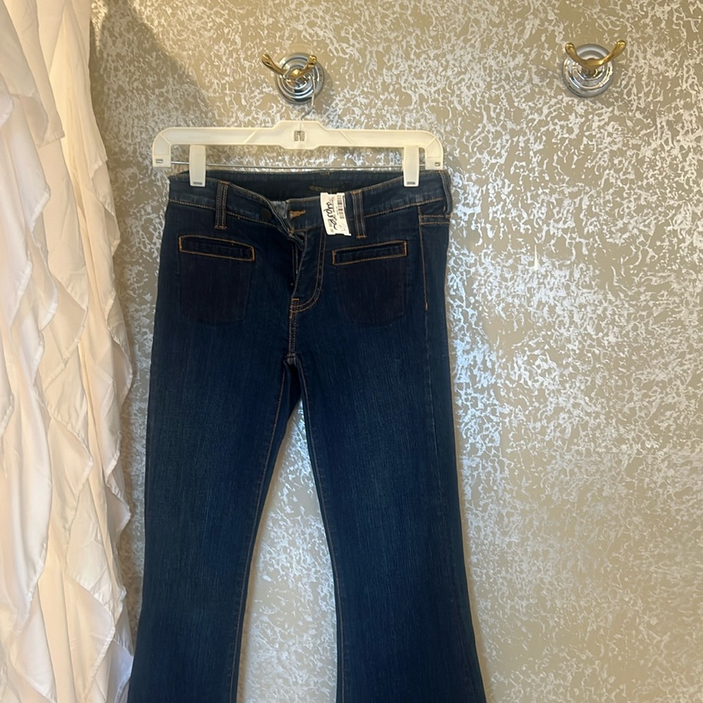 Genetic, low rise flare, bottom, dark denim jeans